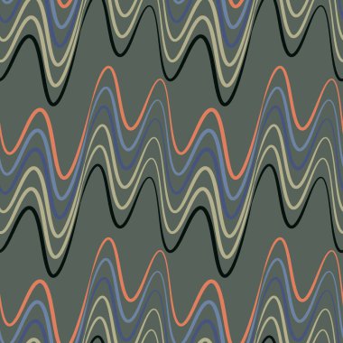 Kusursuz bir şablon, kare arkaplanda sonsuz bir doku - elektrik veya müzik dalgaları. Ses. İç tasarım, site ya da blog için arka plan, kumaş, tekstil, duvar kağıdı, ambalaj. Biçimli illüstrasyon, grafikler.