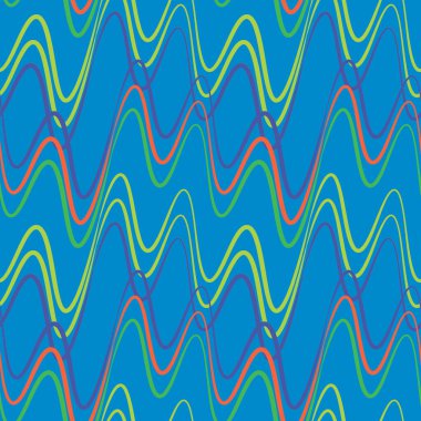 Kusursuz bir şablon, kare arkaplanda sonsuz bir doku - elektrik veya müzik dalgaları. Ses. İç tasarım, site ya da blog için arka plan, kumaş, tekstil, duvar kağıdı, ambalaj. Biçimli illüstrasyon, grafikler.