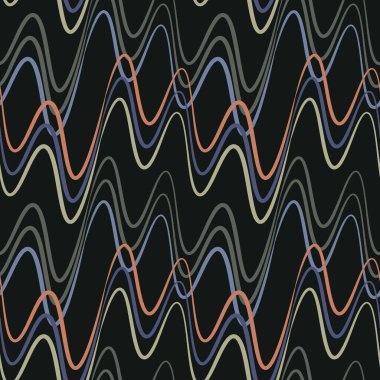 Kusursuz bir şablon, kare arkaplanda sonsuz bir doku - elektrik veya müzik dalgaları. Ses. İç tasarım, site ya da blog için arka plan, kumaş, tekstil, duvar kağıdı, ambalaj. Biçimli illüstrasyon, grafikler.