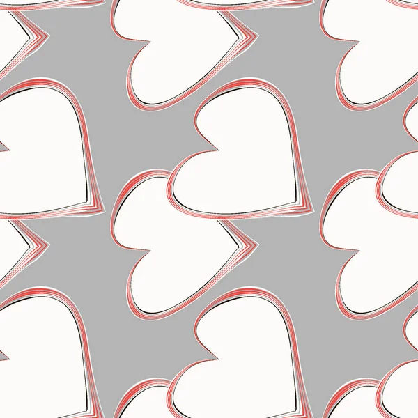 Nahtloses Muster Endlose Textur Auf Quadratischem Hintergrund Stilisierte Herzen Zweit — Stockvektor