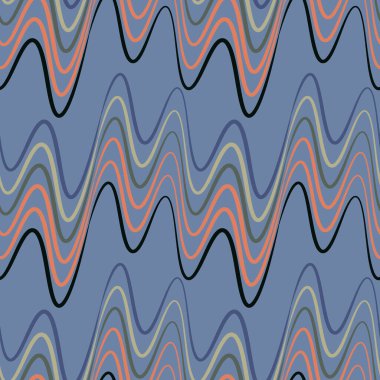 Kusursuz bir şablon, kare arkaplanda sonsuz bir doku - elektrik veya müzik dalgaları. Ses. İç tasarım, site ya da blog için arka plan, kumaş, tekstil, duvar kağıdı, ambalaj. Biçimli illüstrasyon, grafikler.