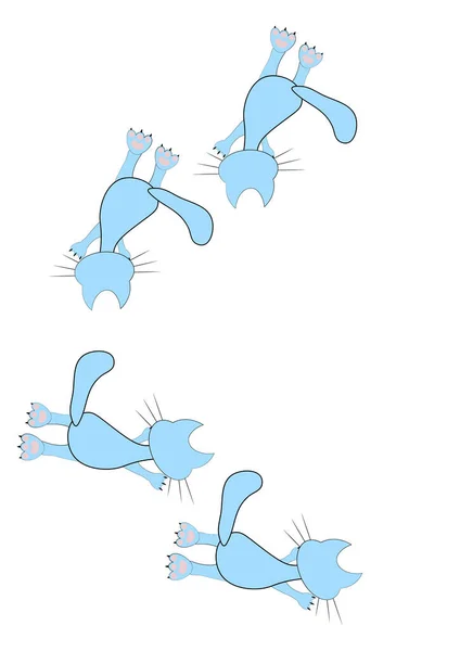 Beyaz Bir Formatında Sürreal Grafik Üzerinde Stilize Kedi Çerçeveleri Defter — Stok Vektör