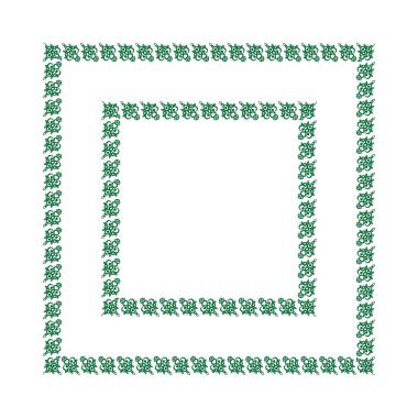 Kare bir sayfadaki dekoratif etnik unsurların çerçeveleri, gerçeküstü, grafikler. Defter kapakları, mobil uygulamalar, web siteleri, tasarım ögeleri tasarlanıyor