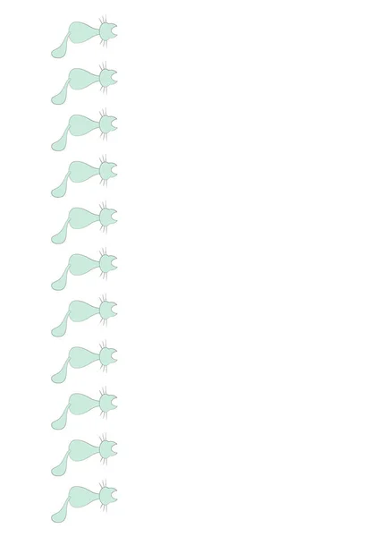 Рамки Стилізованих Котів Білому Аркуші Формату Сюрреалістичні Графічні Розробка Обкладинок — стоковий вектор
