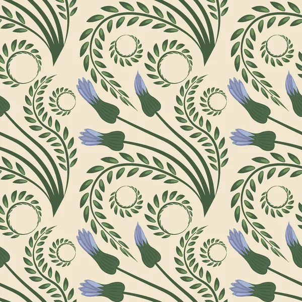 Kusursuz desen, kare arkaplanda uçsuz bucaksız doku - şekillendirilmiş çiçek ve yapraklar, kabarcıklarla çevrili - grafikler. Muhteşem bitki dünyası. Gerçeküstü. Tasarım elemanları. Web sitesi, blog, duvar kağıdı, tekstil, ambalaj için arkaplan.