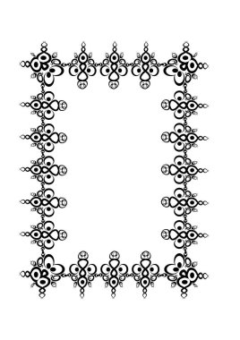 A4 formatındaki dantel etnik elementlerin çerçeveleri, sürreal, siyah ve beyaz grafikler. Defter kapakları, mobil uygulamalar, web siteleri, tasarım ögeleri tasarlanıyor