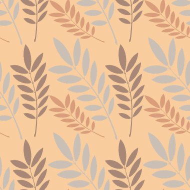 Kusursuz desen, kare arkaplandaki sonsuz doku - külün stilize edilmiş yaprakları - grafikler. Muhteşem bitki dünyası. Gerçeküstü. Tasarım elemanları. Web sitesi, blog, duvar kağıdı, tekstil, ambalaj için arkaplan.