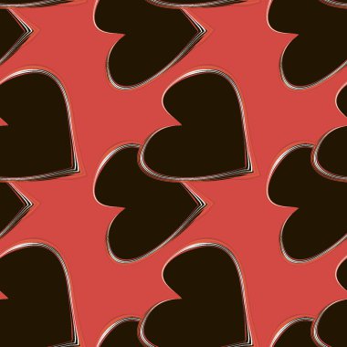 Kusursuz desen, kare arkaplanda sonsuz doku. Tarz edilmiş kalpler, karşılıklı aşkın sembolü. Romantik intikam ve flört, Sevgililer Günü. Web sitesi veya blog, duvar kağıdı, tekstil, ambalaj, tasarım veya iç tasarım için arka plan.