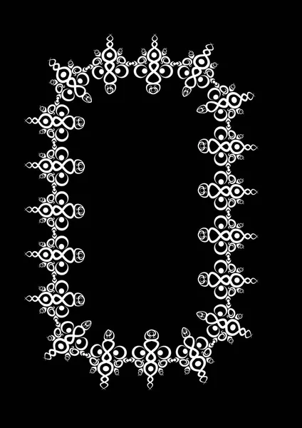 Formatındaki Dantel Etnik Elementlerin Çerçeveleri Sürreal Siyah Beyaz Grafikler Defter — Stok Vektör