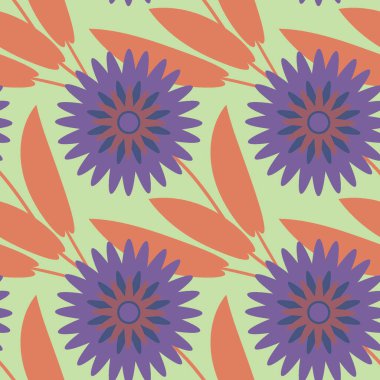 Kusursuz desen, kare arkaplanda sonsuz doku - biçimlendirilmiş çiçekler - grafikler. Harika bir sebze. Gerçeküstü. Tasarım elemanları. Web sitesi, blog, duvar kağıdı, tekstil, ambalaj için arkaplan.