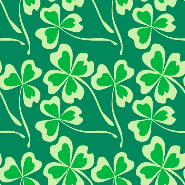 Nahtloses Muster Endlose Textur Auf Quadratischem Hintergrund Stilisiertes Shamrock Und — Stockvektor