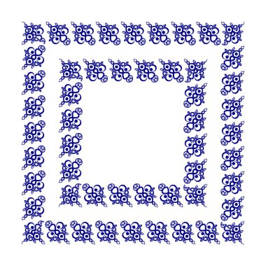 Kare bir sayfadaki dekoratif etnik unsurların çerçeveleri, gerçeküstü, grafikler. Defter kapakları, mobil uygulamalar, web siteleri, tasarım ögeleri tasarlanıyor