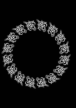 A4 formatındaki dantel etnik elementlerin çerçeveleri, sürreal, siyah ve beyaz grafikler. Defter kapakları, mobil uygulamalar, web siteleri, tasarım ögeleri tasarlanıyor