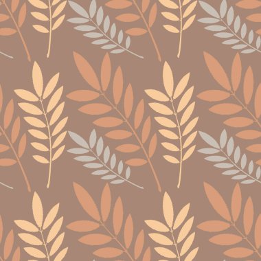 Kusursuz desen, kare arkaplandaki sonsuz doku - külün stilize edilmiş yaprakları - grafikler. Muhteşem bitki dünyası. Gerçeküstü. Tasarım elemanları. Web sitesi, blog, duvar kağıdı, tekstil, ambalaj için arkaplan.