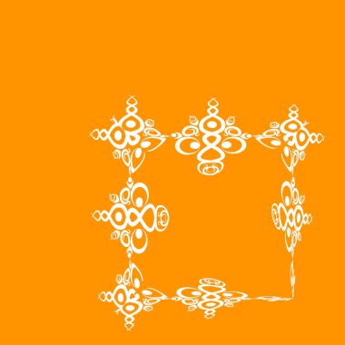 Kare bir sayfadaki dekoratif etnik unsurların çerçeveleri, gerçeküstü, grafikler. Defter kapakları, mobil uygulamalar, web siteleri, tasarım ögeleri tasarlanıyor