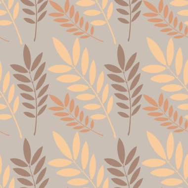 Kusursuz desen, kare arkaplandaki sonsuz doku - külün stilize edilmiş yaprakları - grafikler. Muhteşem bitki dünyası. Gerçeküstü. Tasarım elemanları. Web sitesi, blog, duvar kağıdı, tekstil, ambalaj için arkaplan.