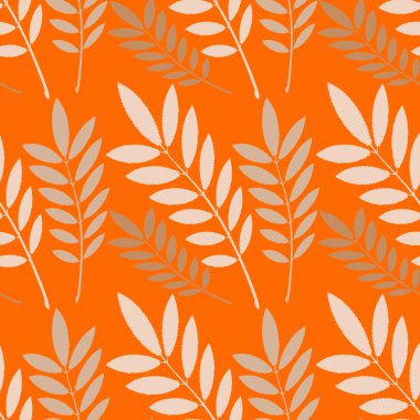 Kusursuz desen, kare arkaplandaki sonsuz doku - külün stilize edilmiş yaprakları - grafikler. Muhteşem bitki dünyası. Gerçeküstü. Tasarım elemanları. Web sitesi, blog, duvar kağıdı, tekstil, ambalaj için arkaplan.