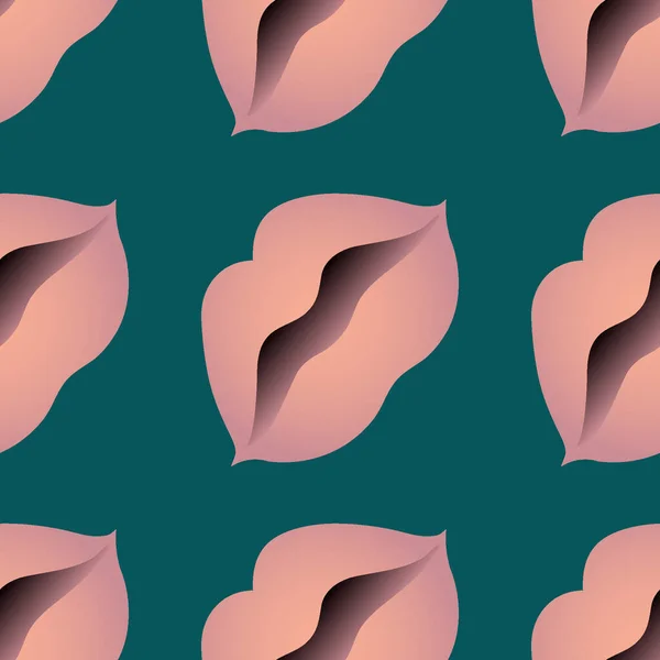 Nahtloses Muster Endlose Textur Auf Quadratischem Hintergrund Stilisierte Lippen Halb — Stockvektor