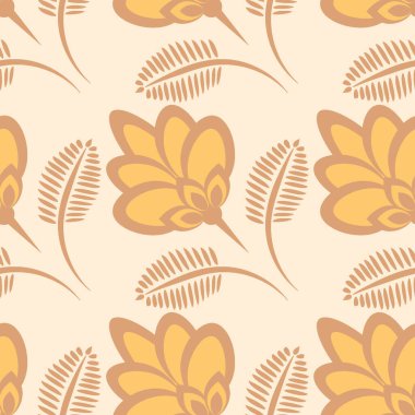 Kusursuz desen, uçsuz bucaksız doku, biçimlendirilmiş çiçekler, grafikler. Bitkiler. Tasarım ögeleri - Duvar kağıdı, tekstil, paketleme, siteler veya mobil uygulamalar için arkaplan