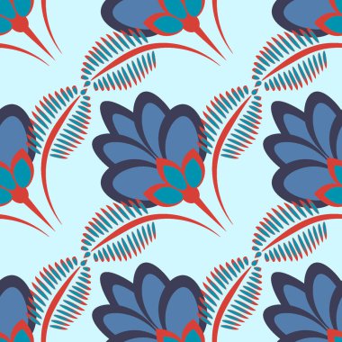 Kusursuz desen, uçsuz bucaksız doku, biçimlendirilmiş çiçekler, grafikler. Bitkiler. Tasarım ögeleri - Duvar kağıdı, tekstil, paketleme, siteler veya mobil uygulamalar için arkaplan