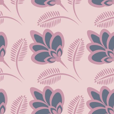 Kusursuz desen, uçsuz bucaksız doku, biçimlendirilmiş çiçekler, grafikler. Bitkiler. Tasarım ögeleri - Duvar kağıdı, tekstil, paketleme, siteler veya mobil uygulamalar için arkaplan