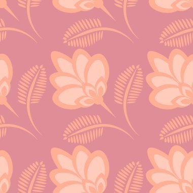 Kusursuz desen, uçsuz bucaksız doku, biçimlendirilmiş çiçekler, grafikler. Bitkiler. Tasarım ögeleri - Duvar kağıdı, tekstil, paketleme, siteler veya mobil uygulamalar için arkaplan