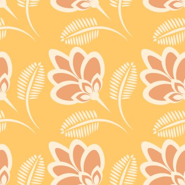 Kusursuz desen, uçsuz bucaksız doku, biçimlendirilmiş çiçekler, grafikler. Bitkiler. Tasarım ögeleri - Duvar kağıdı, tekstil, paketleme, siteler veya mobil uygulamalar için arkaplan