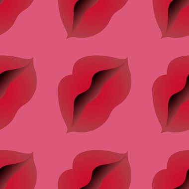 Kusursuz desen, kare arkaplanda sonsuz doku stilize edilmiş dudaklar, yarı açık ağız izole edilmiş, grafikler. Moda ve tarzın bohem dünyası. Gerçeküstü. Tasarım elemanları. Web sitesi, blog, duvar kağıdı, tekstil, ambalaj için arkaplan.