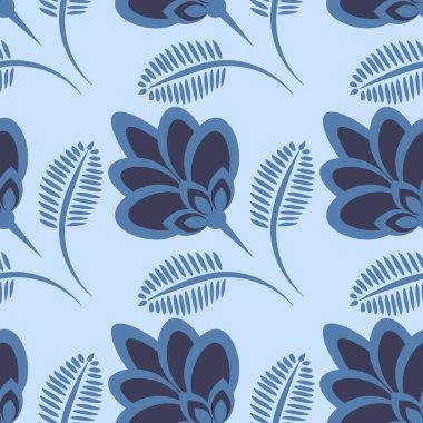 Kusursuz desen, uçsuz bucaksız doku, biçimlendirilmiş çiçekler, grafikler. Bitkiler. Tasarım ögeleri - Duvar kağıdı, tekstil, paketleme, siteler veya mobil uygulamalar için arkaplan