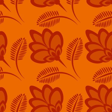 Kusursuz desen, uçsuz bucaksız doku, biçimlendirilmiş çiçekler, grafikler. Bitkiler. Tasarım ögeleri - Duvar kağıdı, tekstil, paketleme, siteler veya mobil uygulamalar için arkaplan