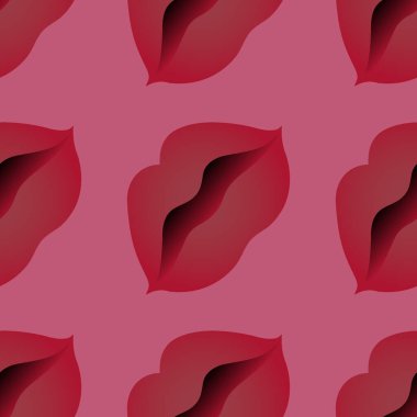 Kusursuz desen, kare arkaplanda sonsuz doku stilize edilmiş dudaklar, yarı açık ağız izole edilmiş, grafikler. Moda ve tarzın bohem dünyası. Gerçeküstü. Tasarım elemanları. Web sitesi, blog, duvar kağıdı, tekstil, ambalaj için arkaplan.