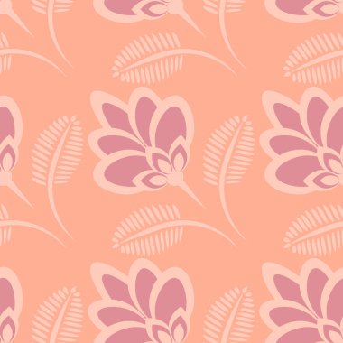 Kusursuz desen, uçsuz bucaksız doku, biçimlendirilmiş çiçekler, grafikler. Bitkiler. Tasarım ögeleri - Duvar kağıdı, tekstil, paketleme, siteler veya mobil uygulamalar için arkaplan