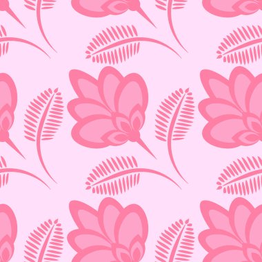 Kusursuz desen, uçsuz bucaksız doku, biçimlendirilmiş çiçekler, grafikler. Bitkiler. Tasarım ögeleri - Duvar kağıdı, tekstil, paketleme, siteler veya mobil uygulamalar için arkaplan