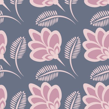 Kusursuz desen, uçsuz bucaksız doku, biçimlendirilmiş çiçekler, grafikler. Bitkiler. Tasarım ögeleri - Duvar kağıdı, tekstil, paketleme, siteler veya mobil uygulamalar için arkaplan