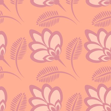 Kusursuz desen, uçsuz bucaksız doku, biçimlendirilmiş çiçekler, grafikler. Bitkiler. Tasarım ögeleri - Duvar kağıdı, tekstil, paketleme, siteler veya mobil uygulamalar için arkaplan