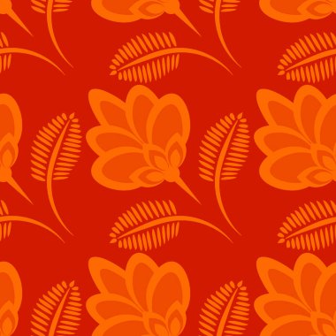 Kusursuz desen, uçsuz bucaksız doku, biçimlendirilmiş çiçekler, grafikler. Bitkiler. Tasarım ögeleri - Duvar kağıdı, tekstil, paketleme, siteler veya mobil uygulamalar için arkaplan