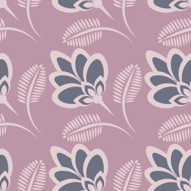 Kusursuz desen, uçsuz bucaksız doku, biçimlendirilmiş çiçekler, grafikler. Bitkiler. Tasarım ögeleri - Duvar kağıdı, tekstil, paketleme, siteler veya mobil uygulamalar için arkaplan