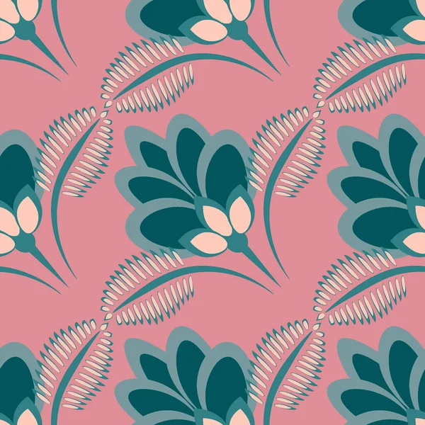 Kusursuz desen, uçsuz bucaksız doku, biçimlendirilmiş çiçekler, grafikler. Bitkiler. Tasarım ögeleri - Duvar kağıdı, tekstil, paketleme, siteler veya mobil uygulamalar için arkaplan