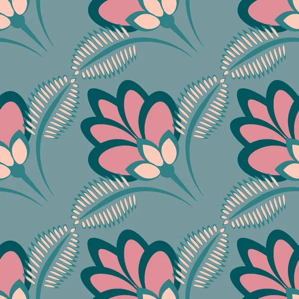 Kusursuz desen, uçsuz bucaksız doku, biçimlendirilmiş çiçekler, grafikler. Bitkiler. Tasarım ögeleri - Duvar kağıdı, tekstil, paketleme, siteler veya mobil uygulamalar için arkaplan