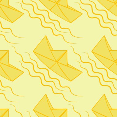 Stilize kağıttan tekneler - grafikler. Deniz ya da okyanus, su, serbest yüzme, çocukluk, origami