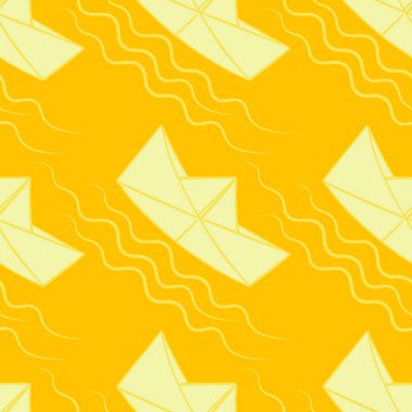 Stilize kağıttan tekneler - grafikler. Deniz ya da okyanus, su, serbest yüzme, çocukluk, origami