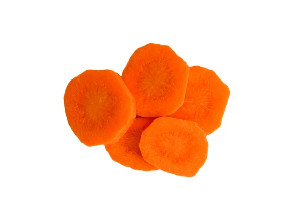 Carrot cubes on a white background — Stock Photo, Image