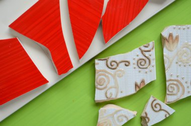 Mozaik çini bir sopa ile