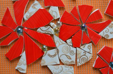 Mozaik çini bir sopa ile