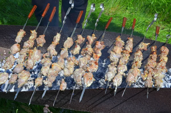 Kebab su spiedini alla griglia — Foto Stock