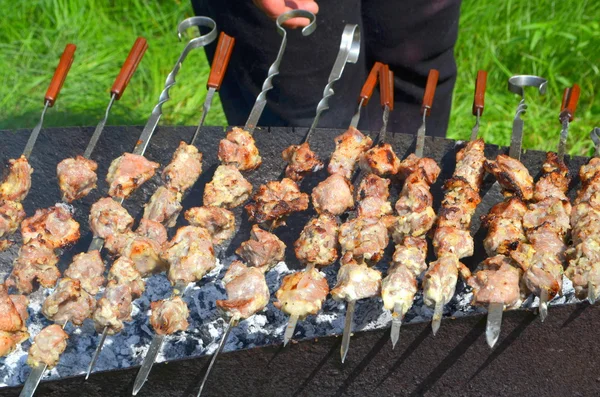 Kebab su spiedini alla griglia — Foto Stock