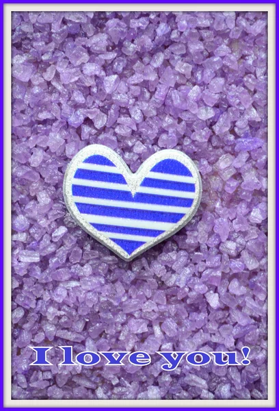 Heart on purple textural background