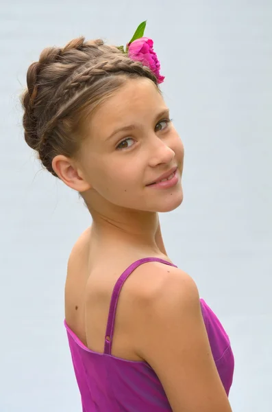 Peinado con trenzas francesas — Foto de Stock