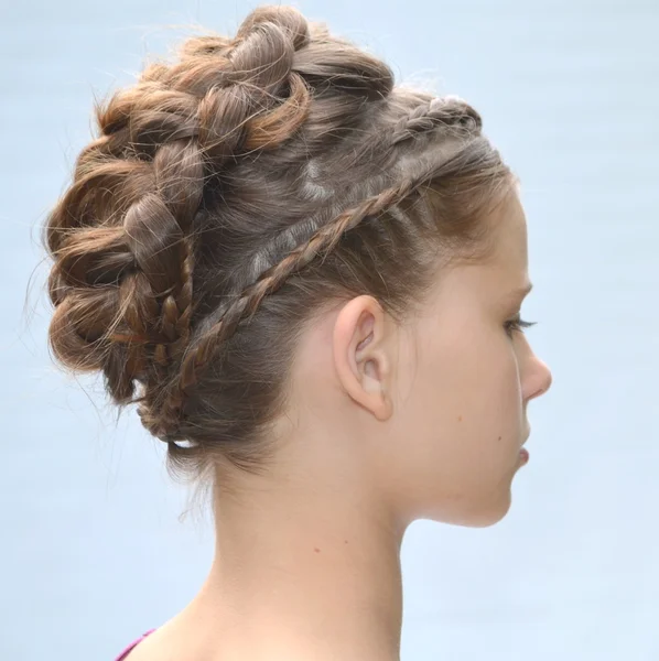 Peinado con trenzas francesas —  Fotos de Stock