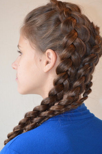 Hairstyle with French braids
